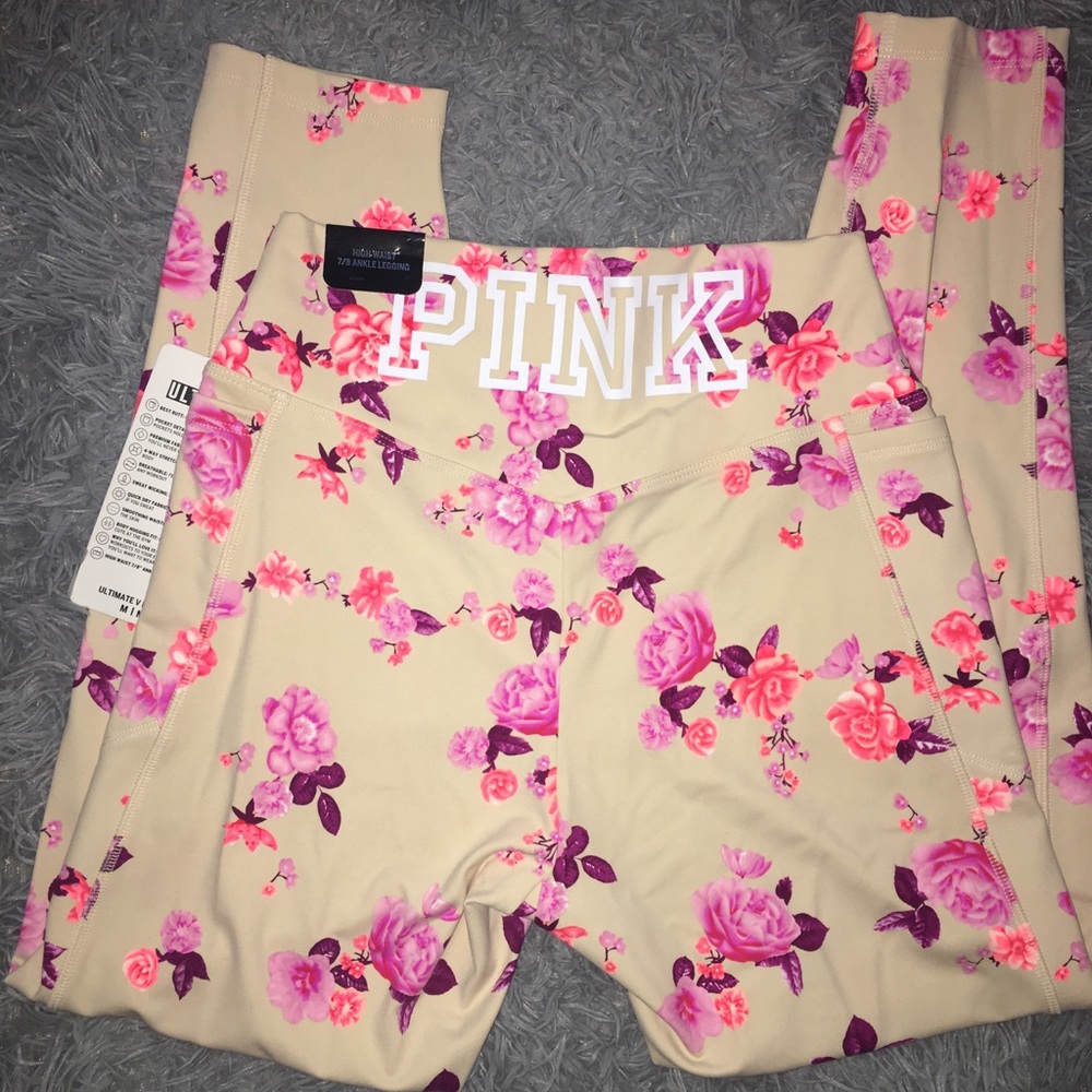 NWT pink leggings med